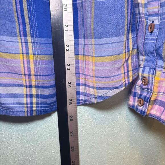 The North Face Women’s Plaid M Button-Up Shirt Blue / Purple Lightweight Cotton - Picture 8 of 9